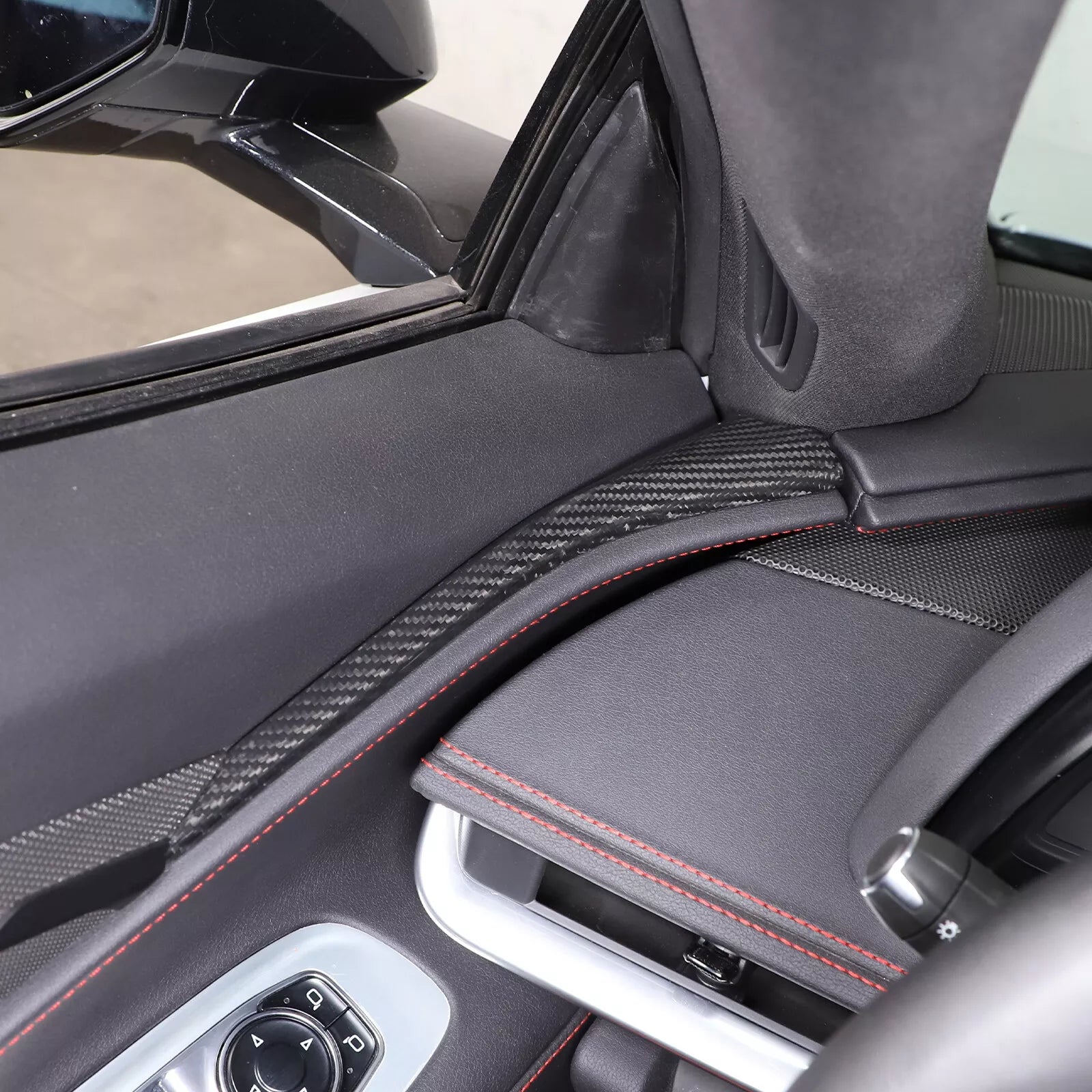Carbon Fiber Door Inner A-pillarTrim Cover For Corvette C8 2020-2023