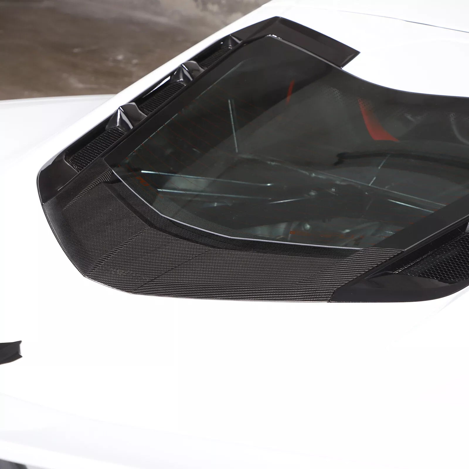 Carbon Fiber Rear Window Trim Cover Set - 2020-25 C8 Corvette Coupe