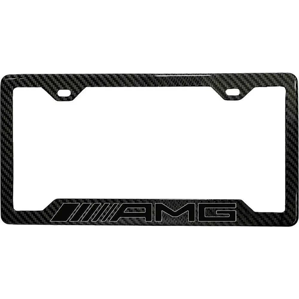 Carbon Fiber "AMG" Universal License Plate Frame - Mercedes Benz