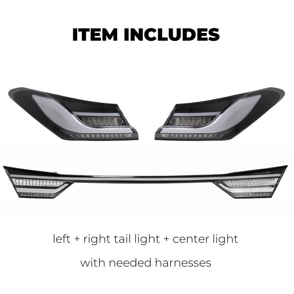 Clear LED Tail Lights w/ Center Light - 2018-2024 Toyota Camry 8th Gen