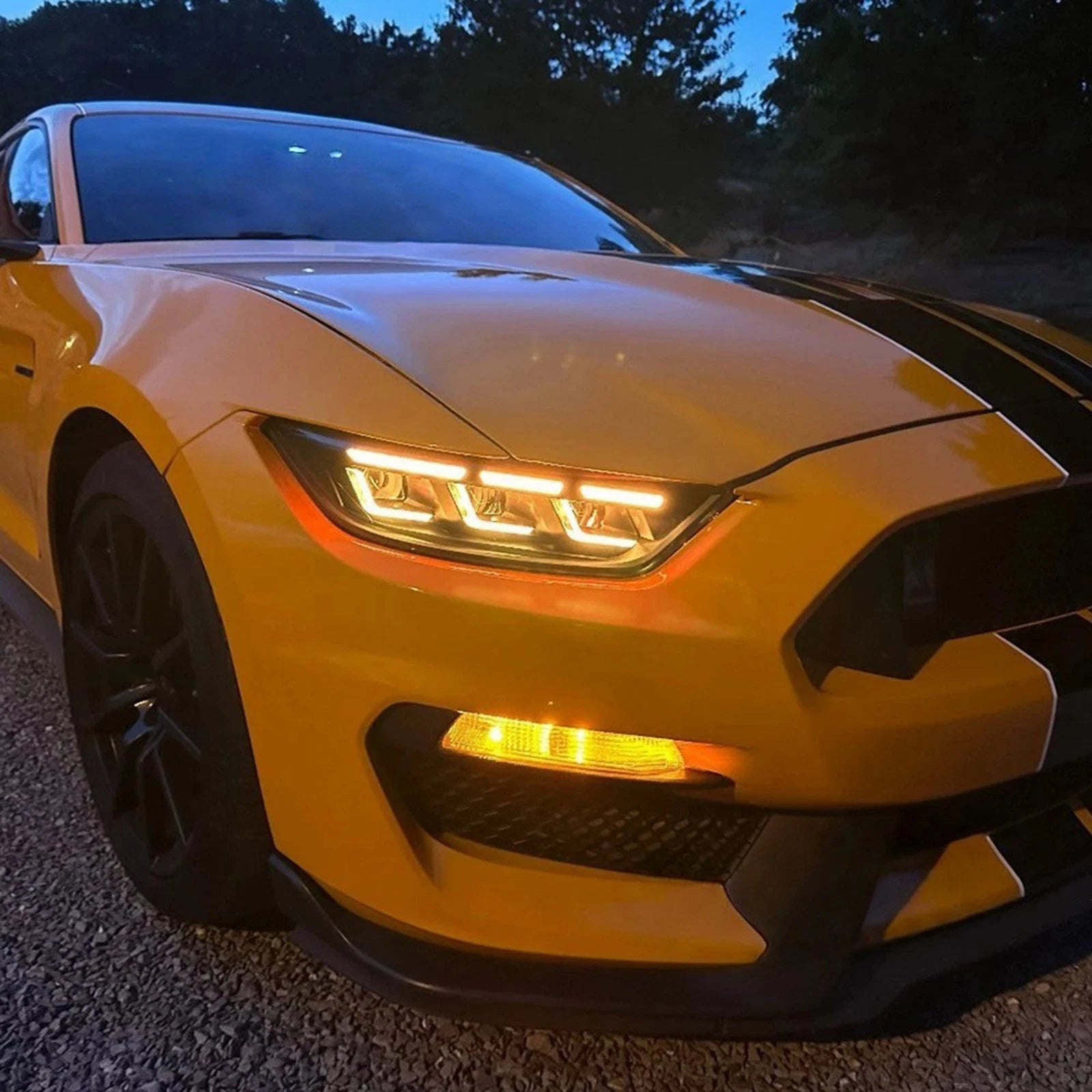 RGB DRL LED Headlights Set - Ford Mustang