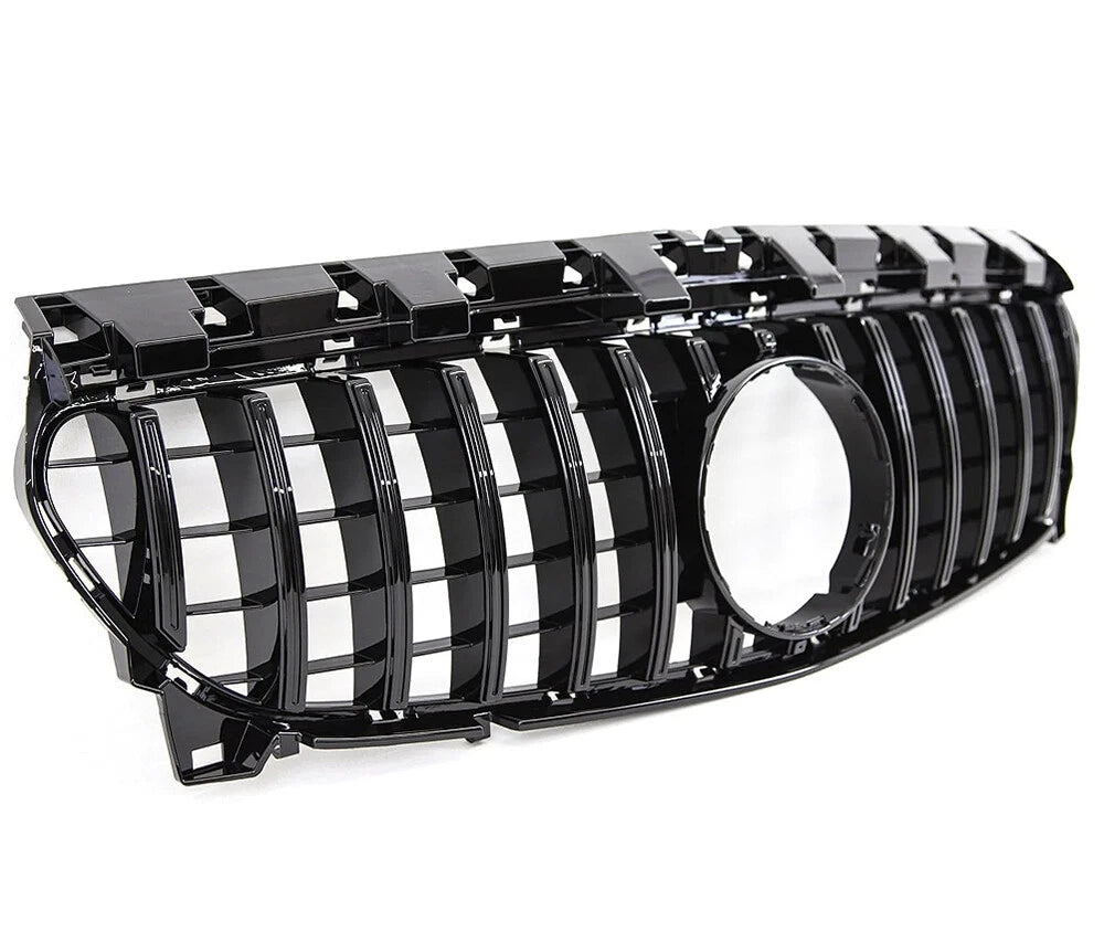 Gloss Black GT Front Grille w/ Emblem - 2013-2019 Mercedes Benz W117 CLA250