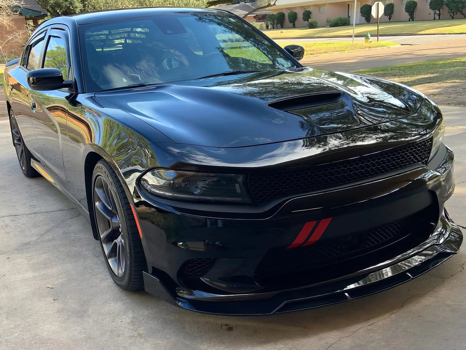 Gloss Black Front Splitter Lip V2- Dodge Charger SRT 2015-2023
