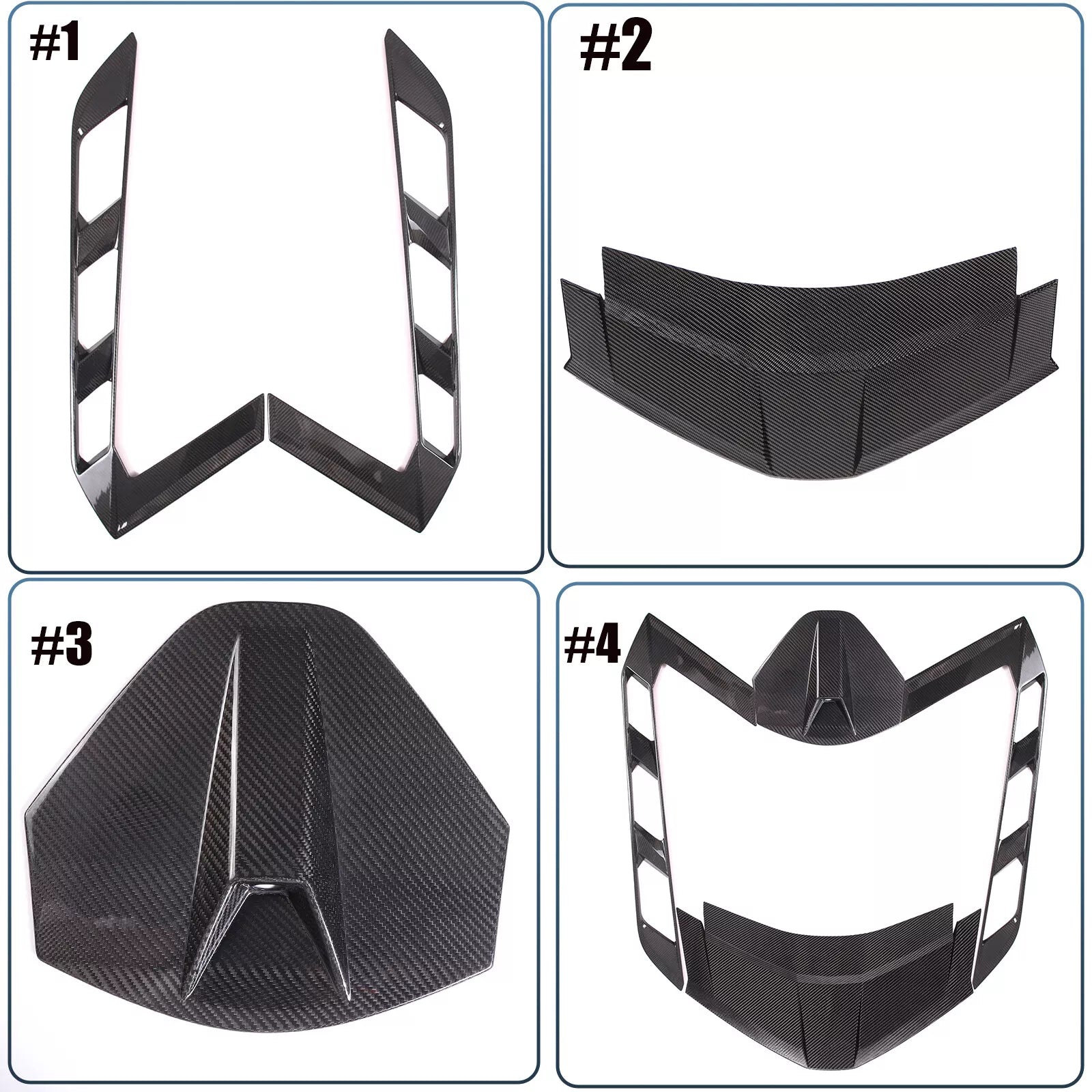 Carbon Fiber Rear Window Trim Cover Set - 2020-25 C8 Corvette Coupe