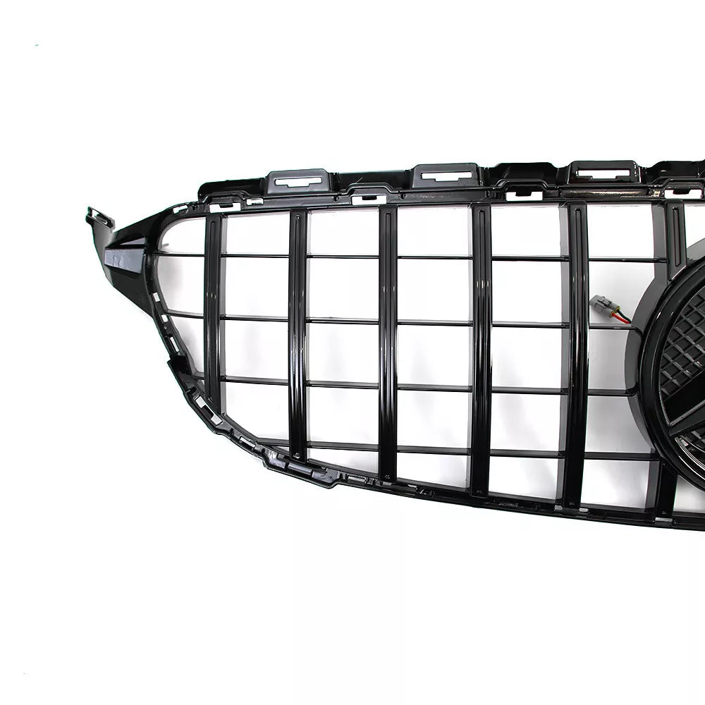Gloss Black Front Grille w/ LED Logo - Mercedes Benz W205 C43 C250 C300