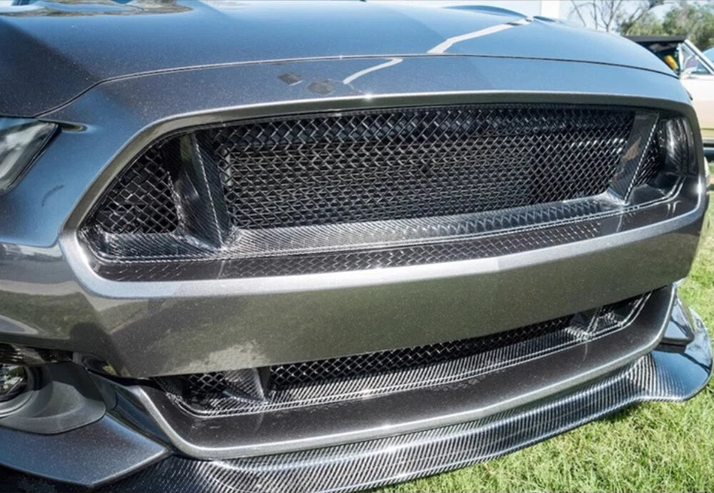Carbon Fiber Front Grilles Trim - Ford Mustang 2015-17