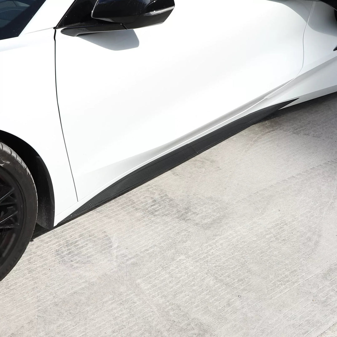 Carbon Fiber Side Skirt Trim Strip - Corvette C8 Stingray Coupe 2020-2025