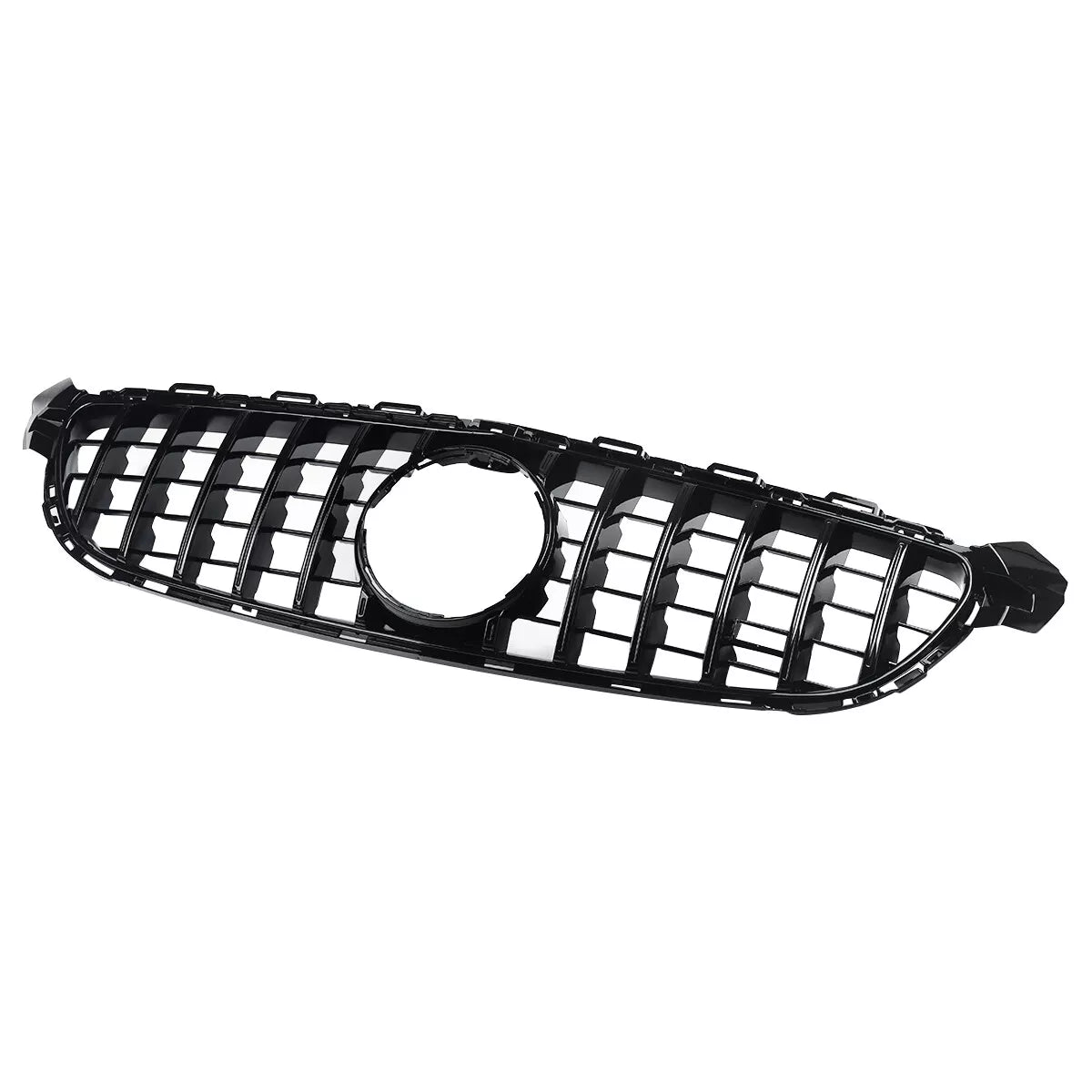 Gloss Black GT R Grille Grill For Mercedes-Benz W205 C63 C63S AMG 2015-2018