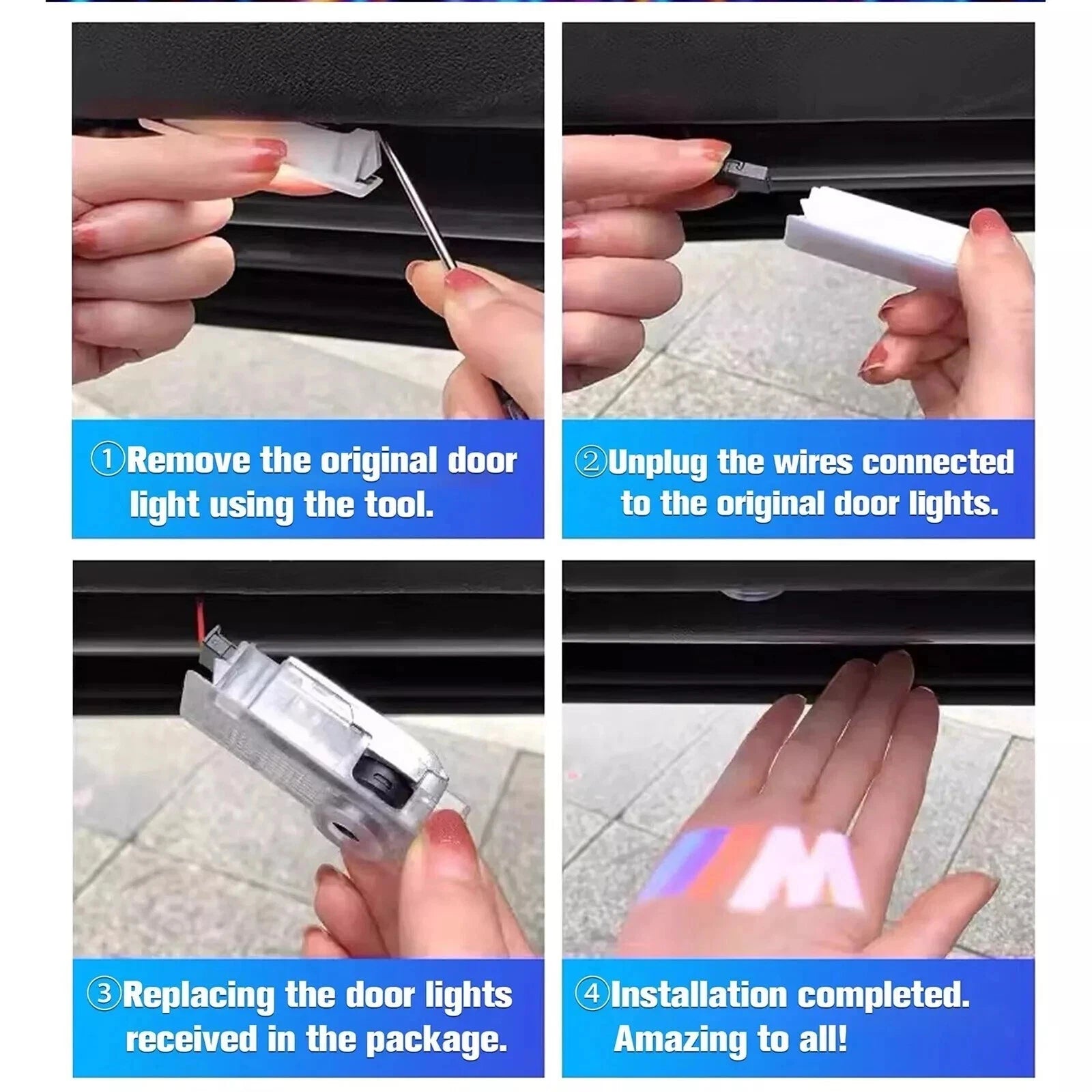 Welcome Door Flood Light Projectors - BMW