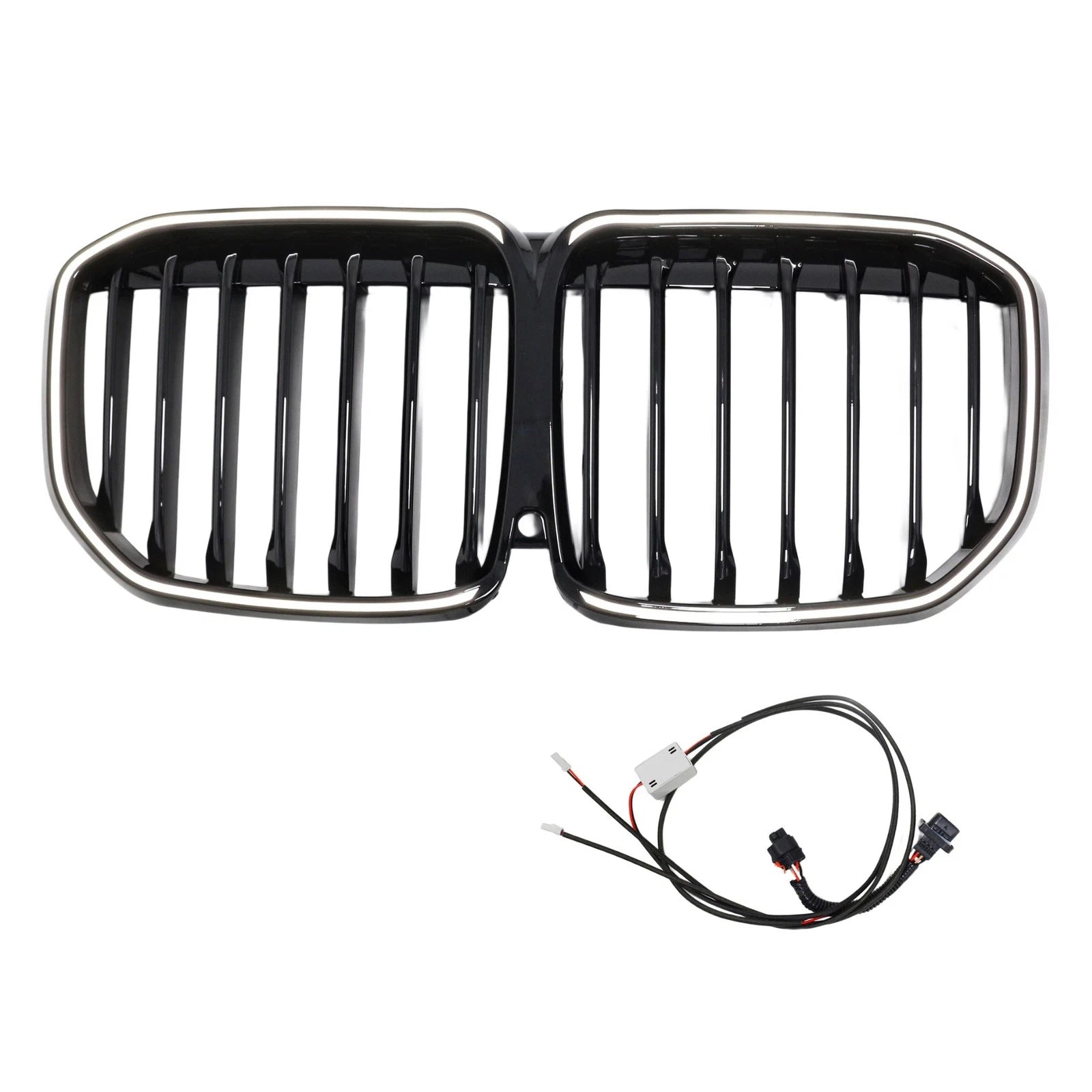 Gloss Black Single Line Grille Grill w/LED - BMW X7 G07 2023-2026 2019-2022