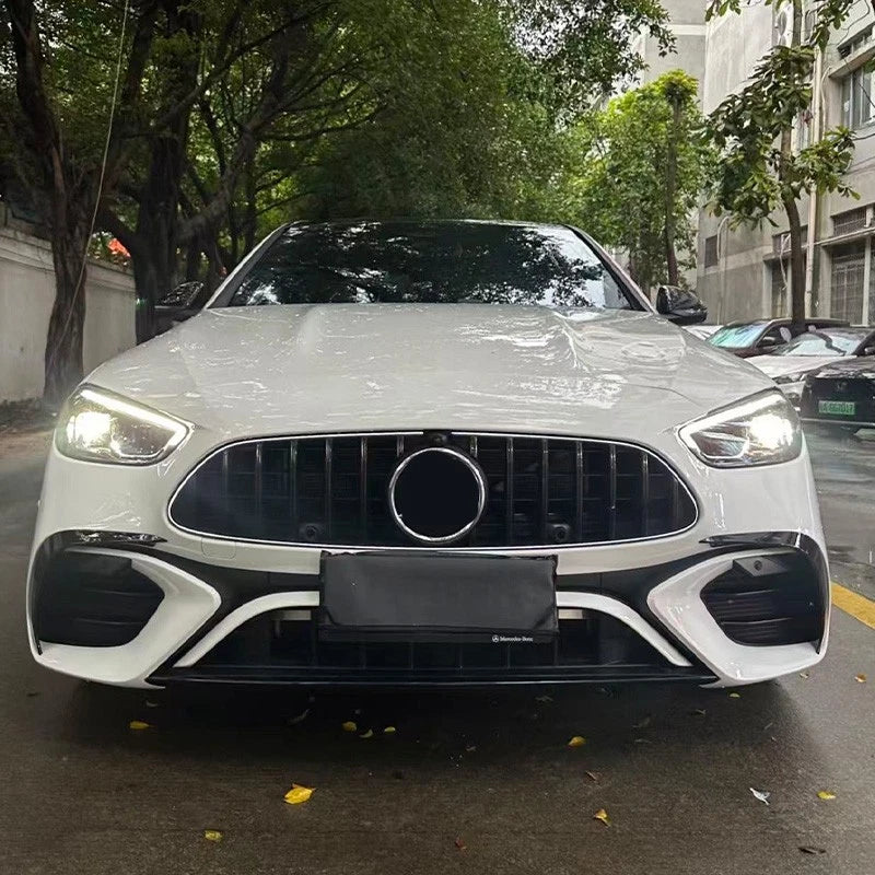 Gloss Black GTR Style w/LED Front Grille replacement -  Mercedes Benz C-class W206 S206