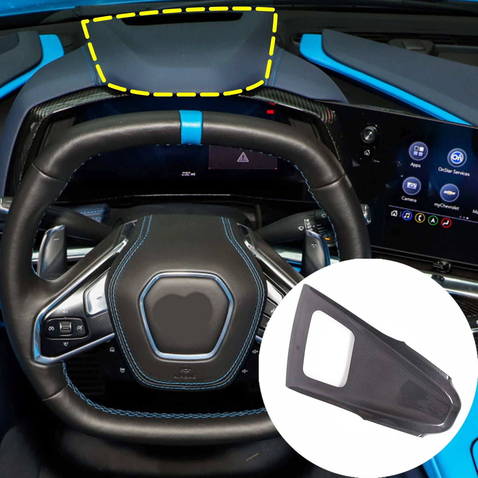 Carbon Fiber  Dashboard Instrument Upper Panel Cover  - Corvette C8 Z51 20-24