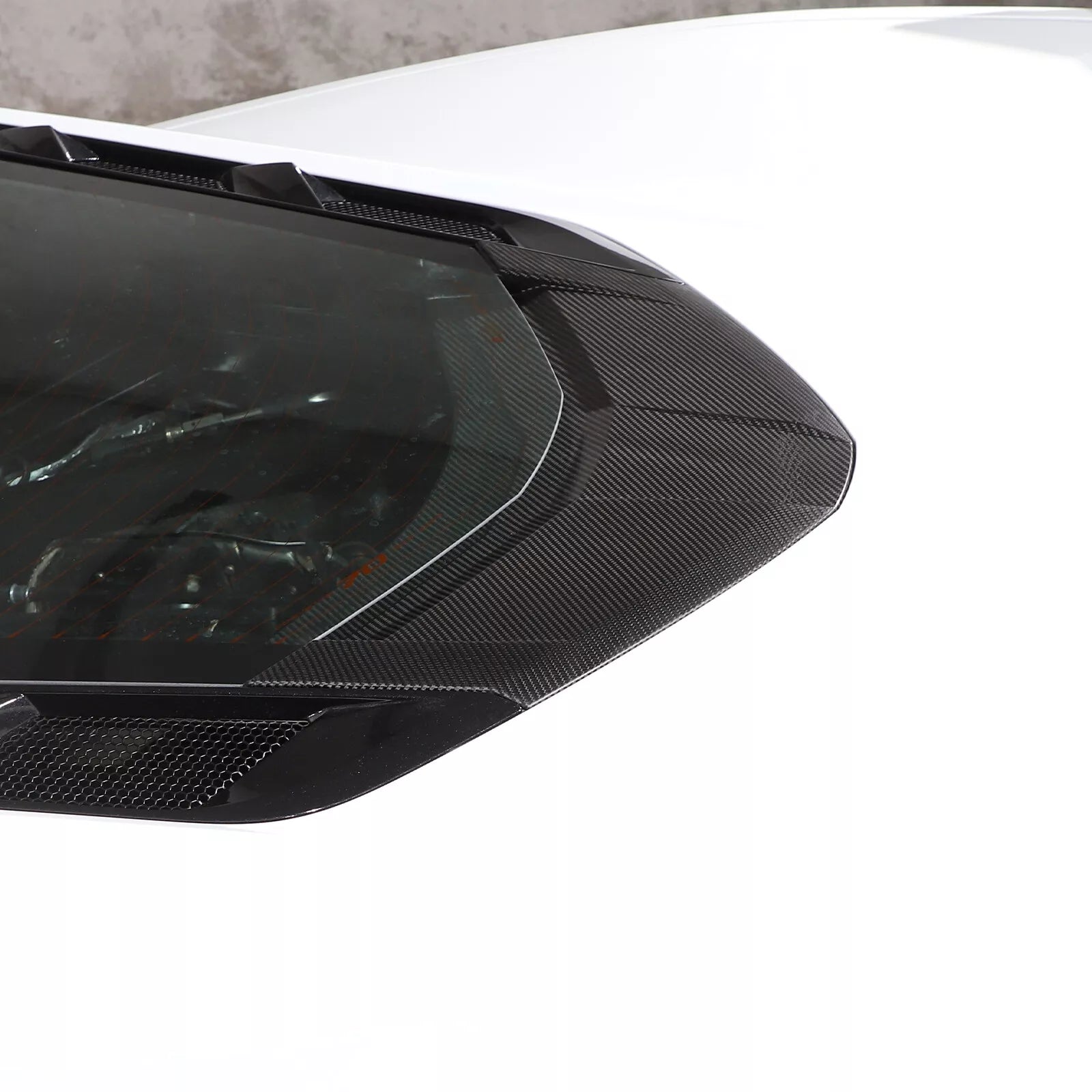 Carbon Fiber Rear Window Trim Cover Set - 2020-25 C8 Corvette Coupe