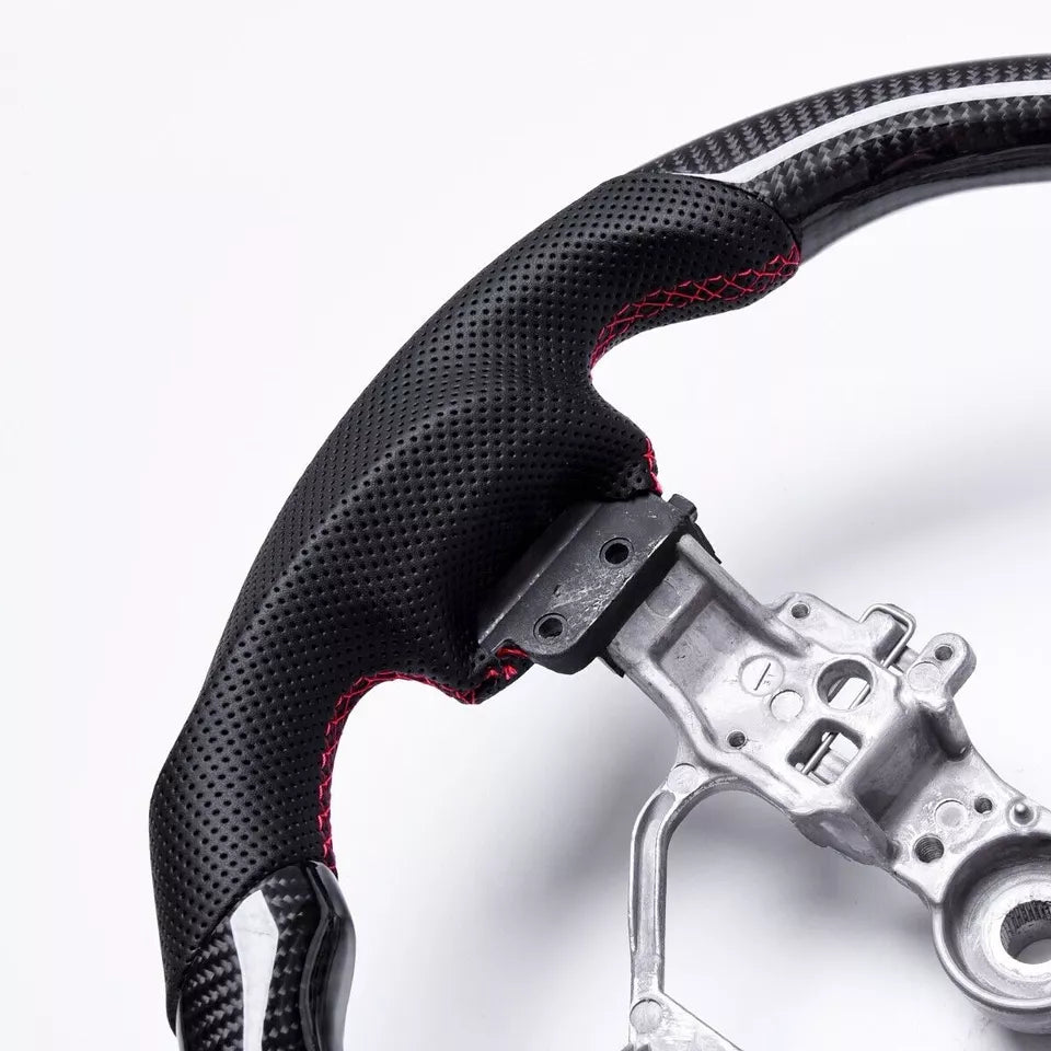 Carbon Fiber Steering Wheel w/ Red Stripe - Lexus IS250/IS300/IS350/ & RX350