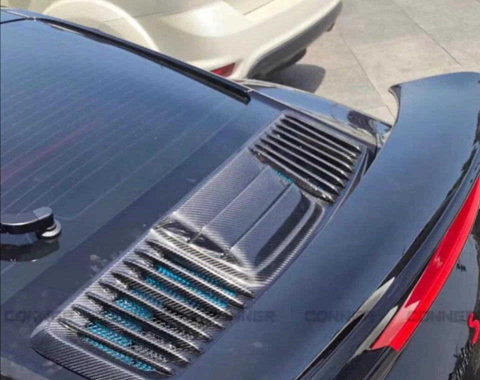 Carbon Fiber T Style Engine Cover Trunk Vent - 2013-2015 Porsche 911 Carrera 991.1