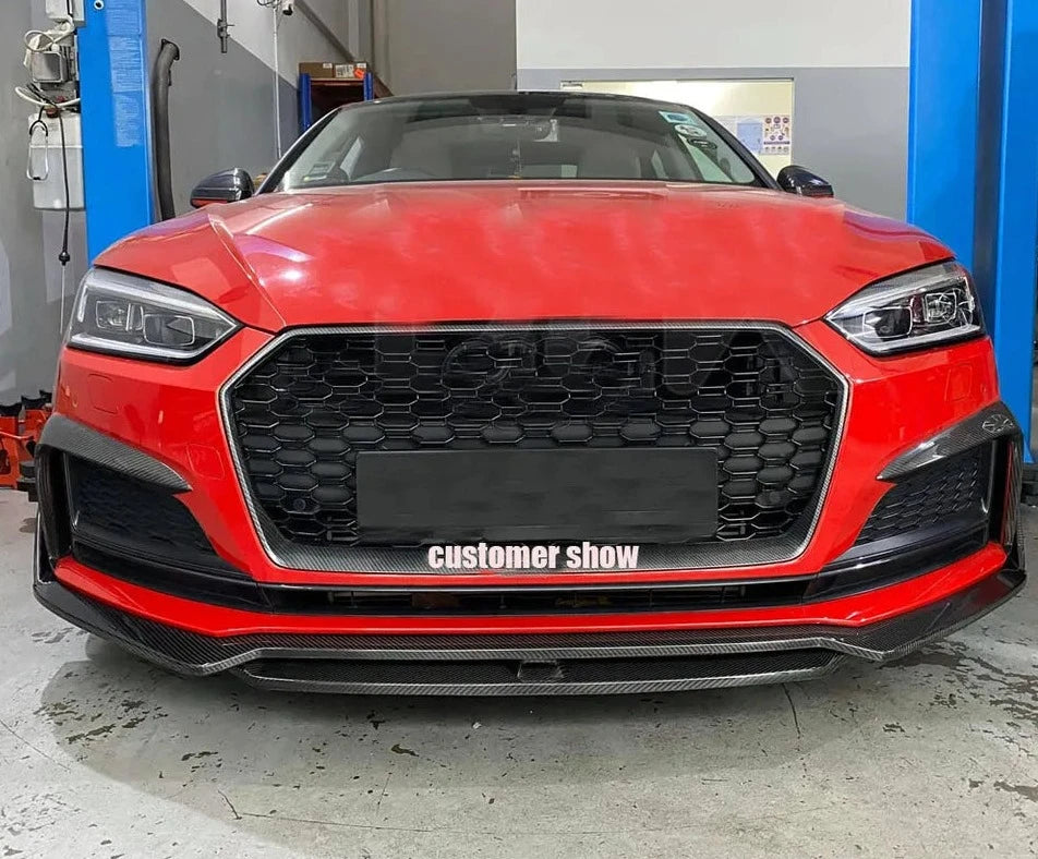Carbon Fiber Front Lip (2Pc) - Audi A5/S5 B9 S-Line