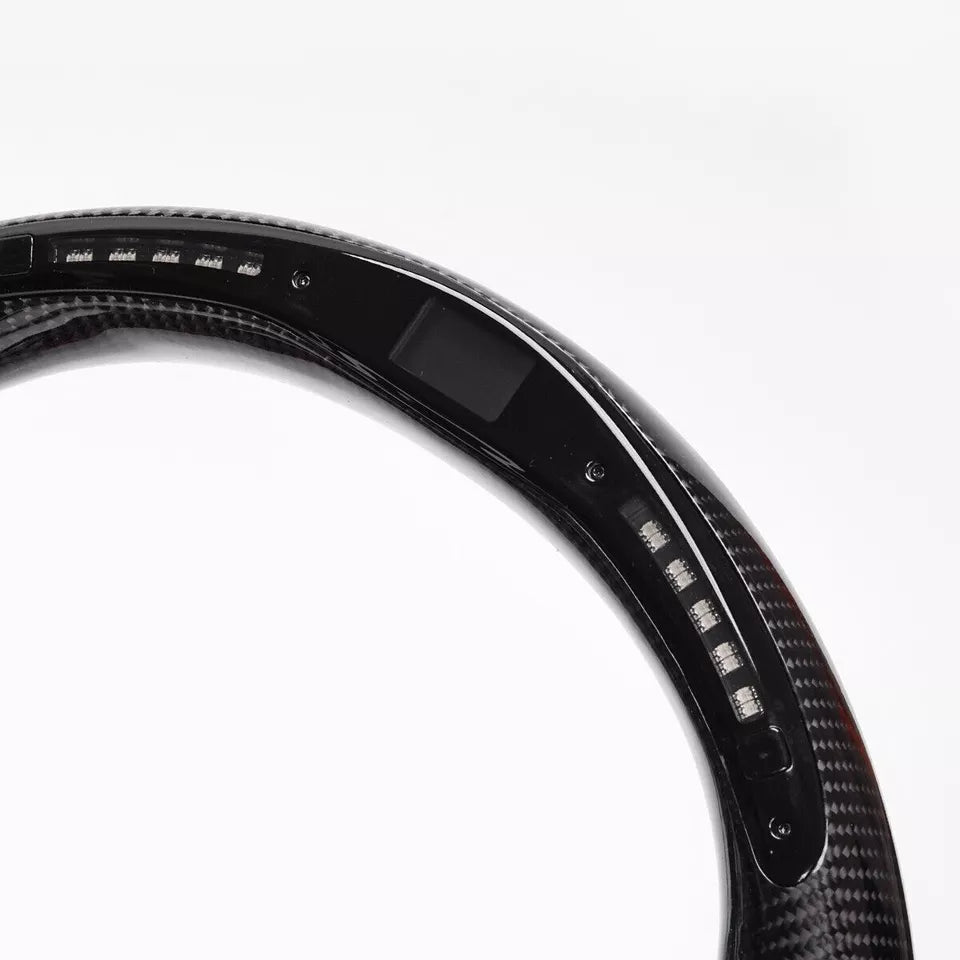 Carbon Fiber Steering Wheel w/ LED & Flat Bottom - Audi 2017-2012