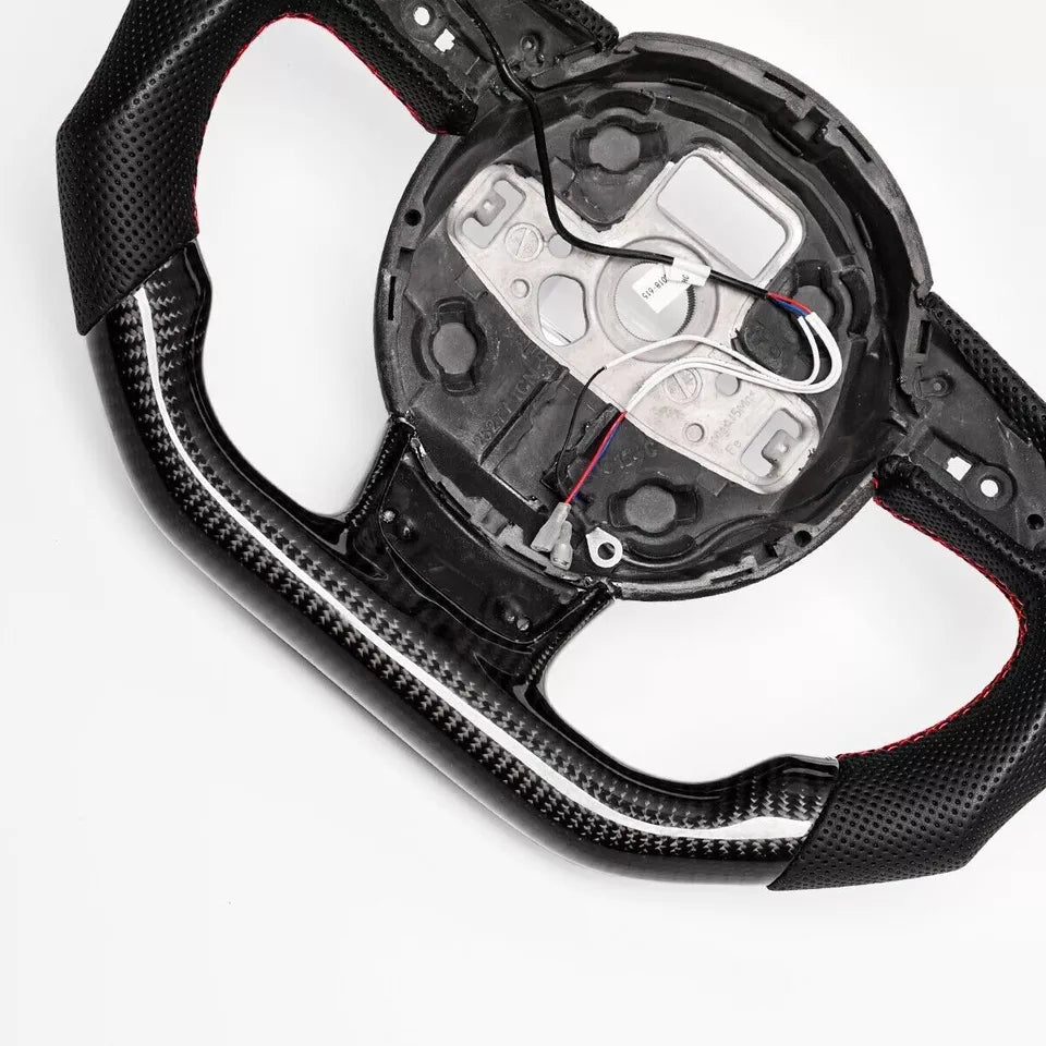 Carbon Fiber Steering Wheel w/ LED & Flat Bottom - Audi 2012-2016