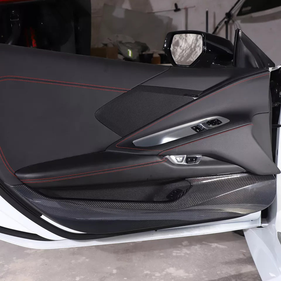 Carbon Fiber Car Door Anti Kick Panel Cover V2 - Corvette C8 2020-2024