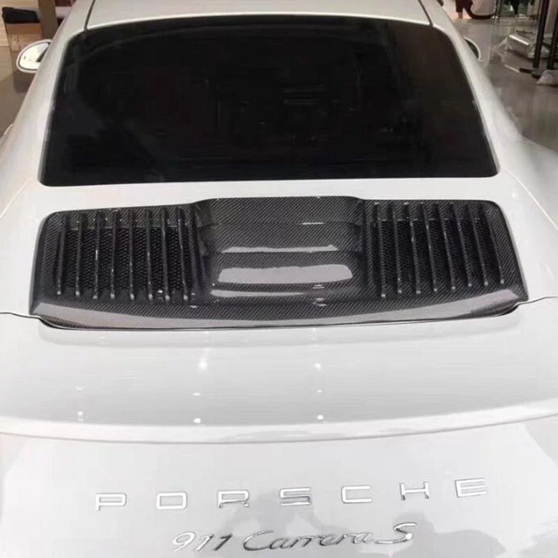 Carbon Fiber T Style Engine Cover Trunk Vent - 2013-2015 Porsche 911 Carrera 991.1