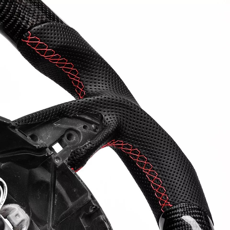 Carbon Fiber Steering Wheel w/ LED & Flat Bottom - Audi 2017-2012