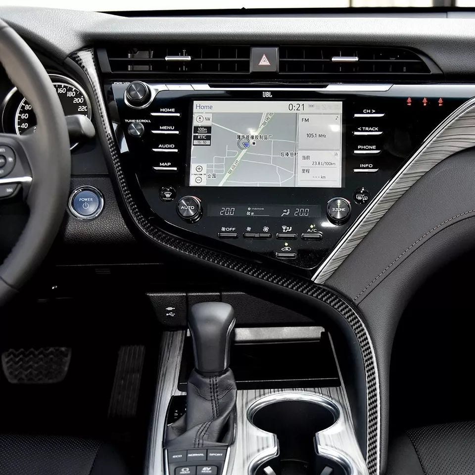 Carbon Fiber Interior Center Console Trim Strip - Toyota Camry