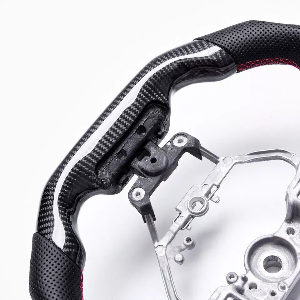 Carbon Fiber Steering Wheel w/ Red Stripe - Lexus IS250/IS300/IS350/ & RX350
