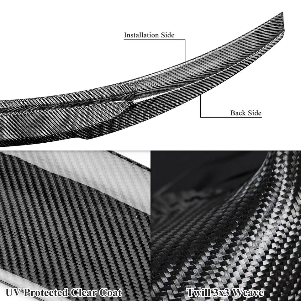 V Style Carbon Fiber Spoiler Rear Trunk Spoiler - BMW E82 1-Series