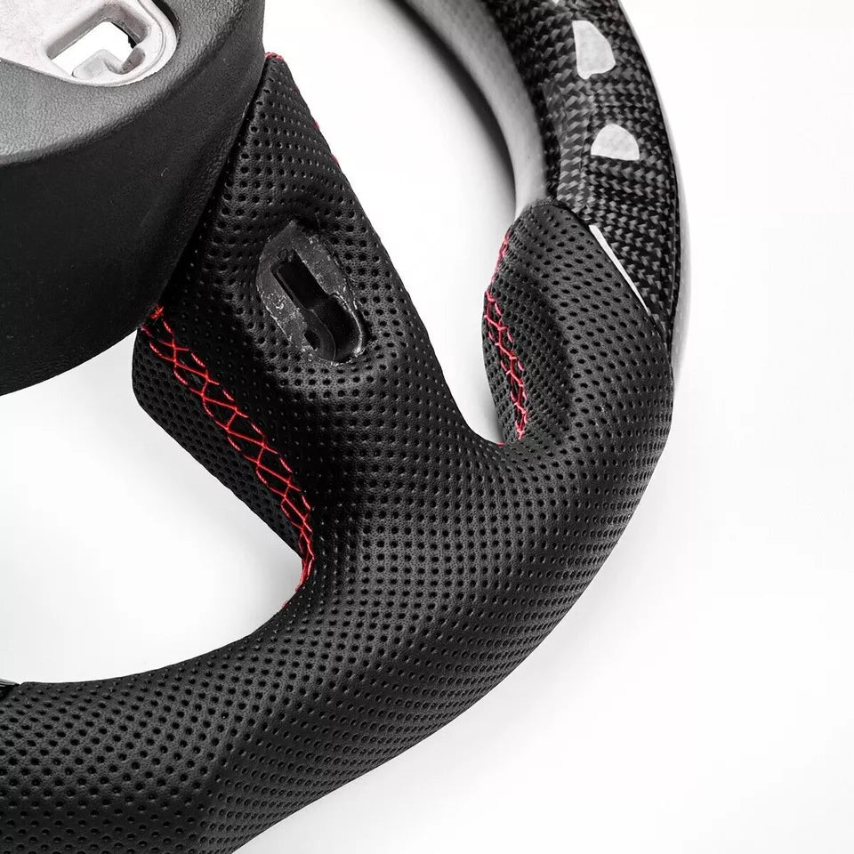 Carbon Fiber Steering Wheel w/ LED & Flat Bottom - Audi 2017-2012