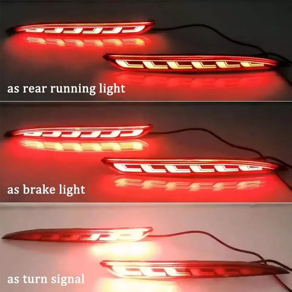 Red Rear Reflector LED Turn Signal Brake Lights - Tesla Model 3/Y