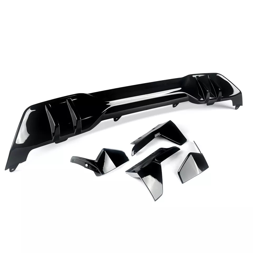 MP Style Gloss Black Rear Diffuser w/ Rear Canard - BMW G05 X5 M Sport 2018-2022