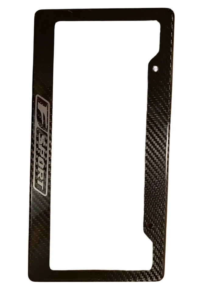 Carbon Fiber License Plate Frame " F Sport " Logo - Lexus