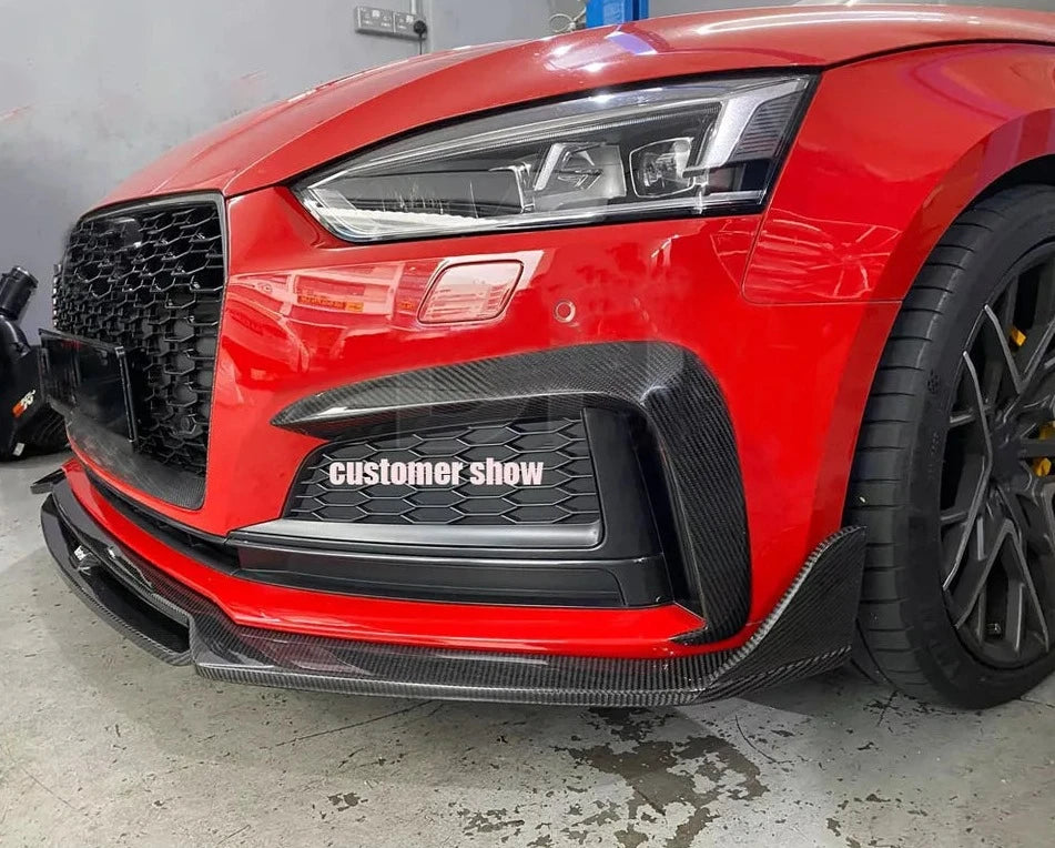 Carbon Fiber Front Lip (2Pc) - Audi A5/S5 B9 S-Line