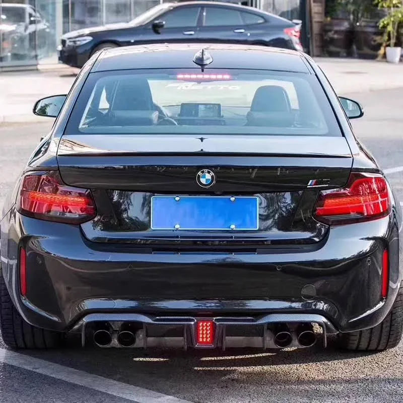 KHF Style Carbon Fiber Rear diffuser w/ Brake Light - BMW F87 M2